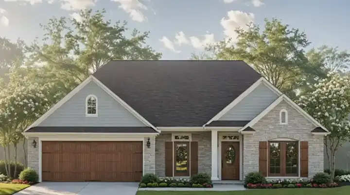 Traditional house plans 2-147 - front exterior, 1,603 sq ft, 3 bed, 2 bath house plans | Monster House Plans
