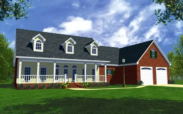 Southern house plans 2-167 - front exterior, 1,799 sq ft, 3 bed, 2 bath house plans | Monster House Plans