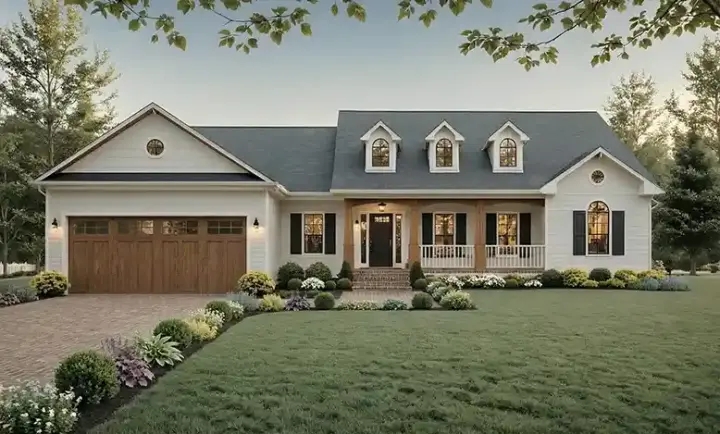 Country house plans 2-173 - front exterior, 1,800 sq ft, 3 bed, 2 bath house plans | Monster House Plans