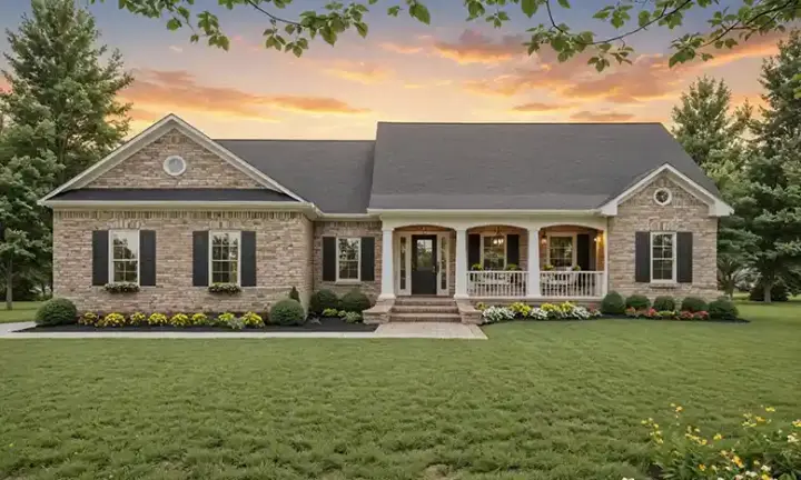 Country house plans 2-178 - front exterior, 1,802 sq ft, 3 bed, 2 bath house plans | Monster House Plans