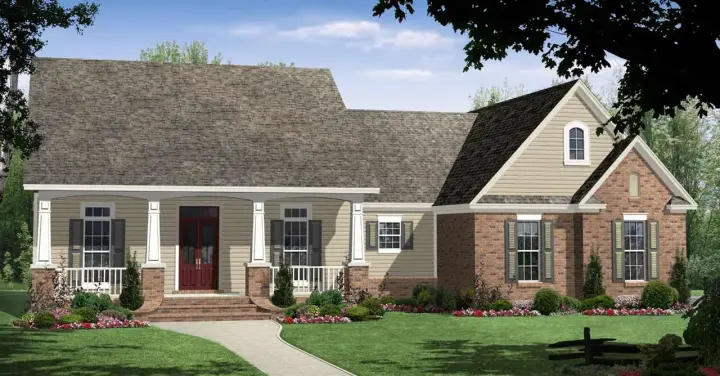 Country house plans 2-180 - front exterior, 1,816 sq ft, 3 bed, 2 bath house plans | Monster House Plans