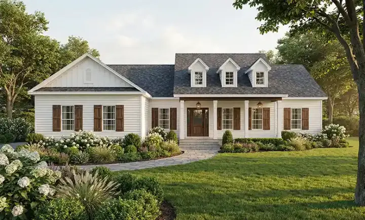 Country house plans 2-181 - front exterior, 1,818 sq ft, 3 bed, 3 bath house plans | Monster House Plans