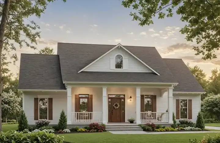 Country house plans 2-186 - front exterior, 1,888 sq ft, 3 bed, 2 bath house plans | Monster House Plans