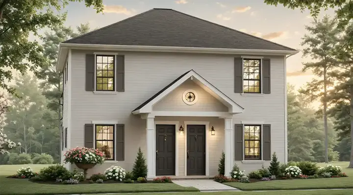 Colonial house plans 2-187 - front exterior, 1,890 sq ft, 4 bed, 2 bath house plans | Monster House Plans