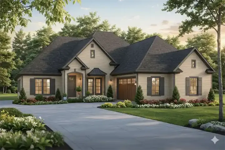 Traditional house plans 2-189 - front exterior, 1,898 sq ft, 3 bed, 2 bath house plans | Monster House Plans