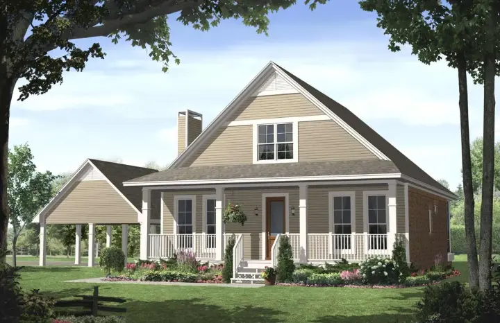 Country house plans 2-191 - front exterior, 1,900 sq ft, 3 bed, 2 bath house plans | Monster House Plans