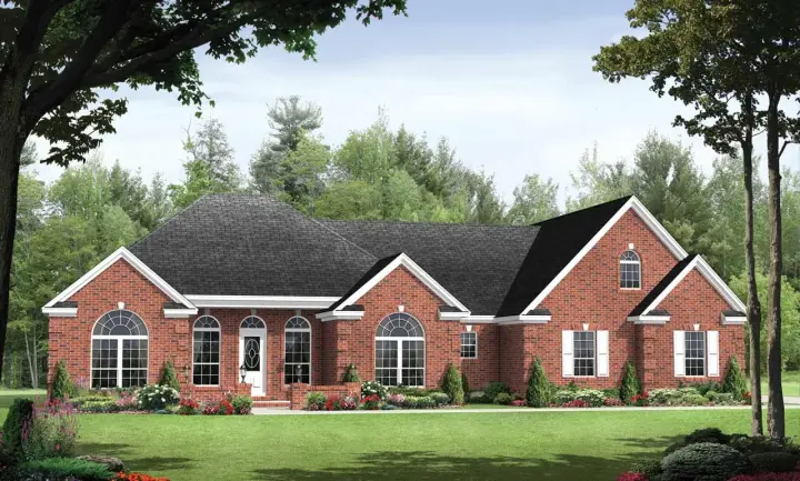 Traditional house plans 2-196 - front exterior, 1,992 sq ft, 3 bed, 2 bath house plans | Monster House Plans