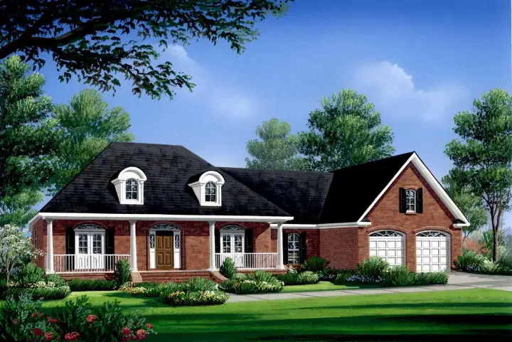 Southern house plans 2-209 - front exterior, 2,004 sq ft, 3 bed, 2 bath house plans | Monster House Plans