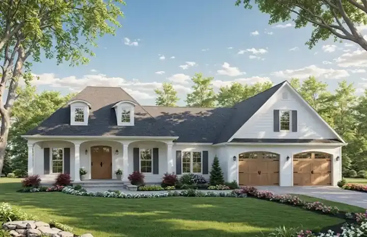 Country house plans 2-212 - front exterior, 2,007 sq ft, 3 bed, 2 bath house plans | Monster House Plans