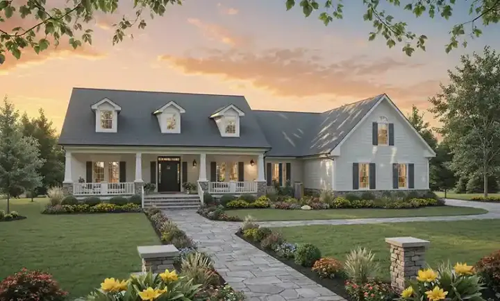 Southern house plans 2-213 - front exterior, 2,008 sq ft, 3 bed, 2 bath house plans | Monster House Plans