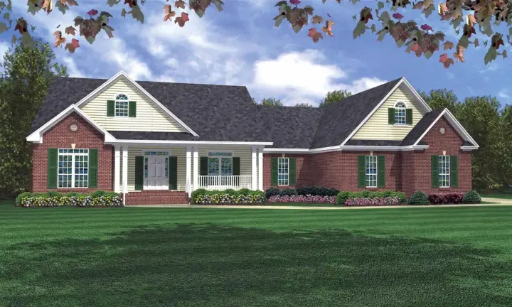 Traditional house plans 2-232 - front exterior, 2,218 sq ft, 3 bed, 3 bath house plans | Monster House Plans