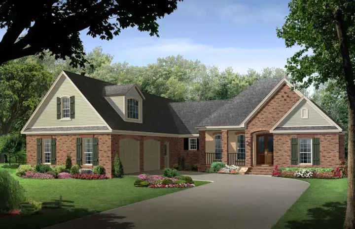 Traditional house plans 2-243 - front exterior, 2,500 sq ft, 4 bed, 3 bath house plans | Monster House Plans