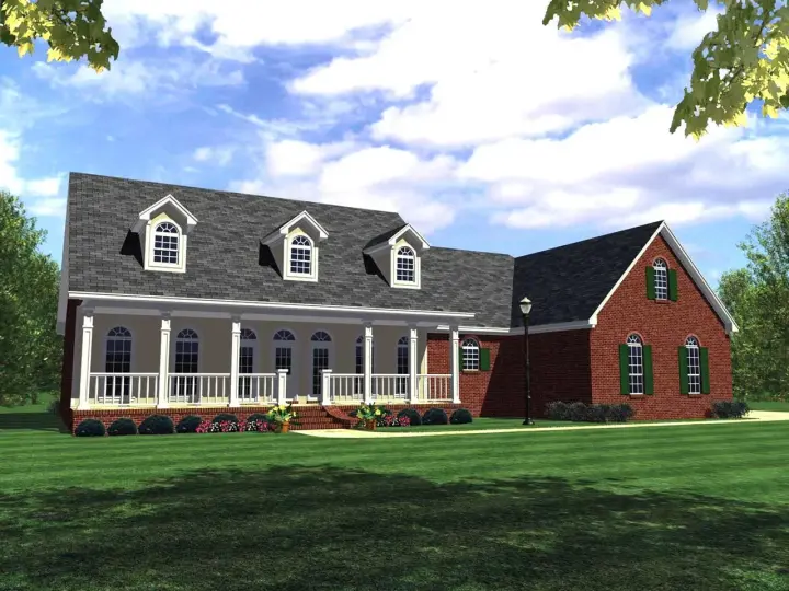Southern house plans 2-245 - front exterior, 2,505 sq ft, 3 bed, 3 bath house plans | Monster House Plans