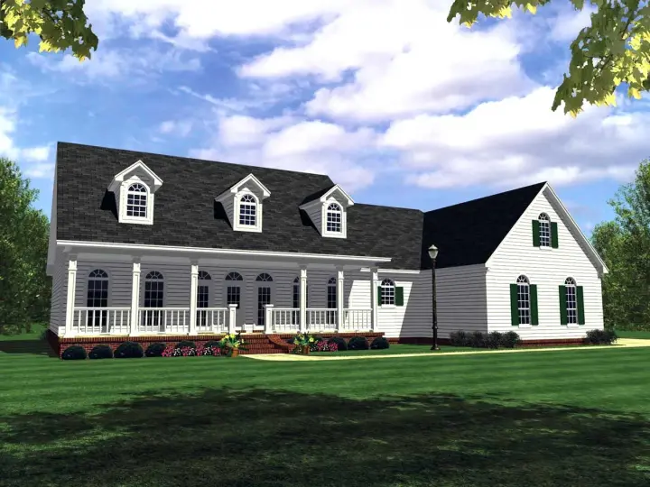 Southern house plans 2-246 - front exterior, 2,505 sq ft, 4 bed, 3 bath house plans | Monster House Plans