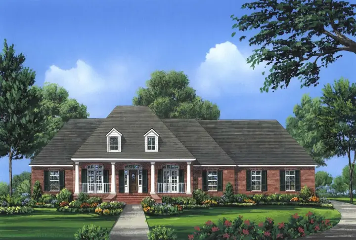 Southern house plans 2-249 - front exterior, 2,601 sq ft, 4 bed, 3 bath house plans | Monster House Plans