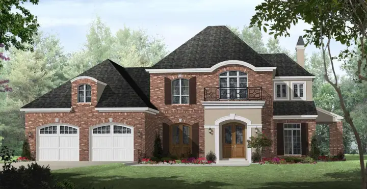 French Country house plans 2-250 - front exterior, 2,706 sq ft, 3 bed, 2 bath house plans | Monster House Plans