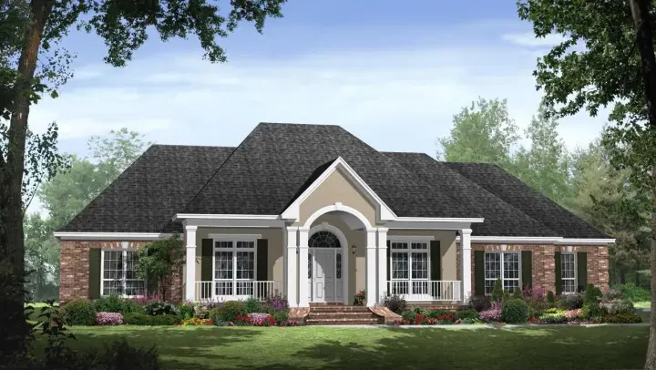 Southern house plans 2-252 - front exterior, 2,750 sq ft, 4 bed, 3 bath house plans | Monster House Plans