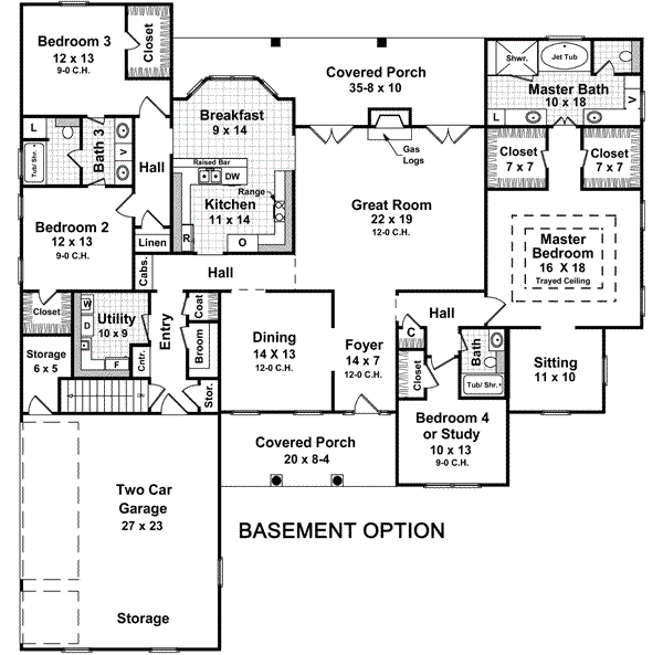 Country Style Floor Plans 2-254