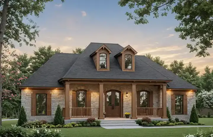 Southern house plans 2-260 - front exterior, 2,200 sq ft, 4 bed, 2 bath house plans | Monster House Plans