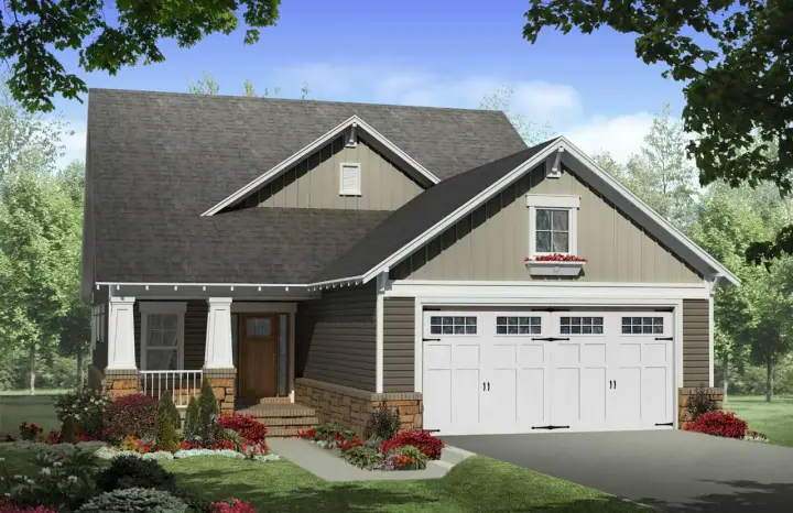 Craftsman house plans 2-261 - front exterior, 2,300 sq ft, 4 bed, 2 bath house plans | Monster House Plans