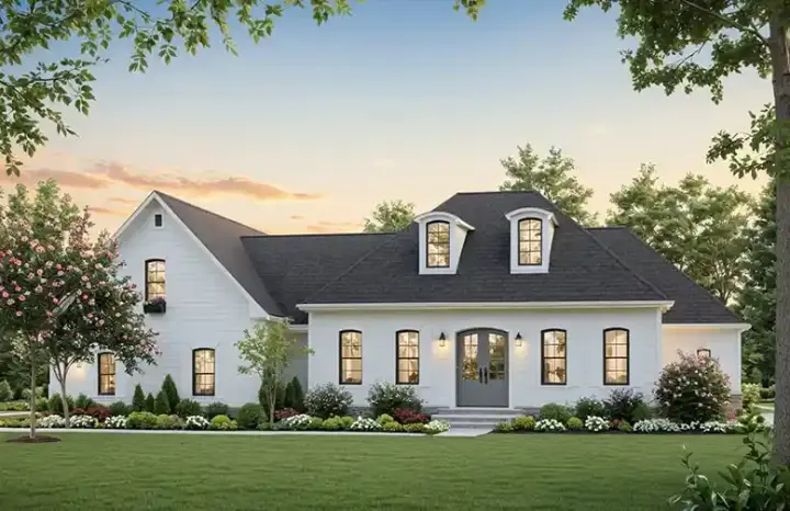 French Country house plans 2-262 - front exterior, 2,401 sq ft, 3 bed, 2 bath house plans | Monster House Plans