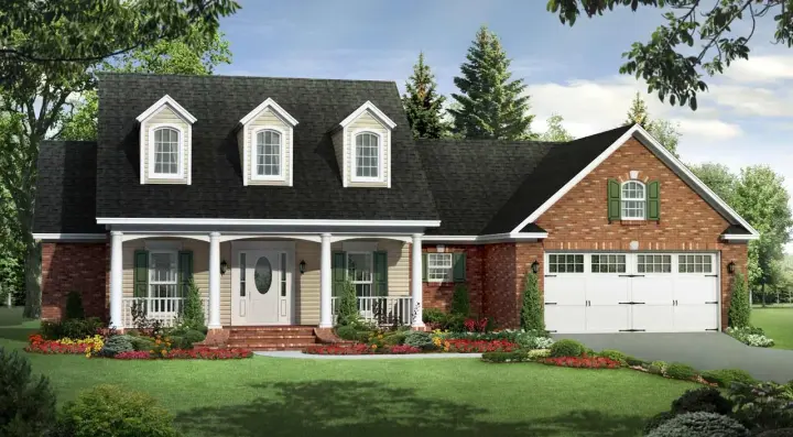Southern house plans 2-269 - front exterior, 1,700 sq ft, 3 bed, 2 bath house plans | Monster House Plans