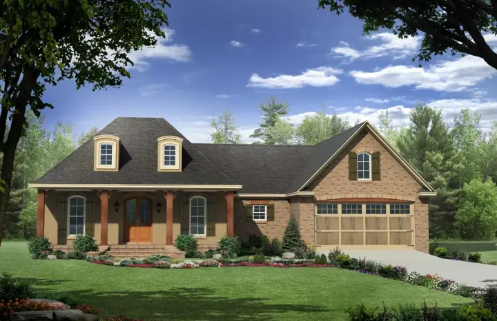 European house plans 2-270 - front exterior, 1,879 sq ft, 3 bed, 2 bath house plans | Monster House Plans