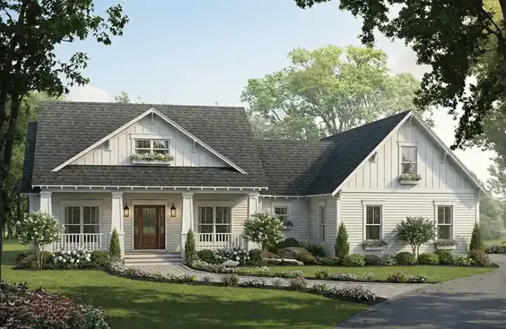 Craftsman house plans 2-272 - front exterior, 1,900 sq ft, 3 bed, 2 bath house plans | Monster House Plans