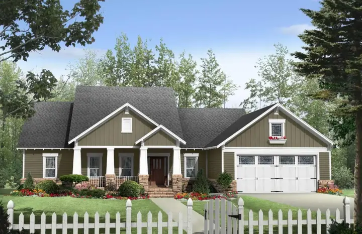 Craftsman house plans 2-273 - front exterior, 1,901 sq ft, 3 bed, 2 bath house plans | Monster House Plans
