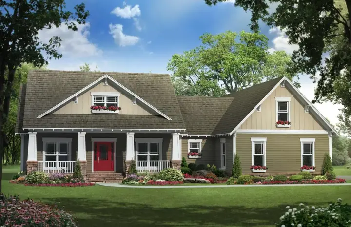 Craftsman house plans 2-276 - front exterior, 1,919 sq ft, 3 bed, 2 bath house plans | Monster House Plans