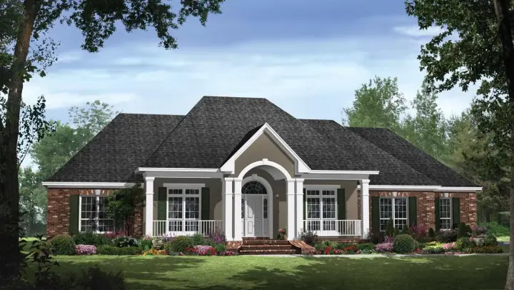 Southern house plans 2-291 - front exterior, 2,769 sq ft, 4 bed, 3 bath house plans | Monster House Plans