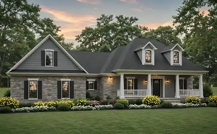 Southern house plans 2-294 - front exterior, 1,804 sq ft, 3 bed, 2 bath house plans | Monster House Plans