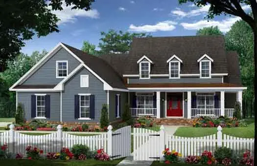 Country house plans 2-296 - front exterior, 2,150 sq ft, 3 bed, 2 bath house plans | Monster House Plans