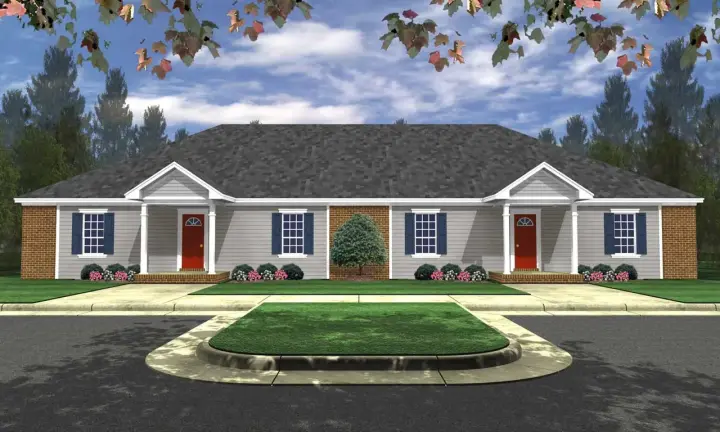 Traditional house plans 2-301 - front exterior, 2,340 sq ft, 3 bed, 2 bath house plans | Monster House Plans