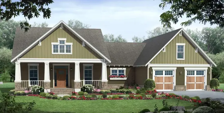Craftsman house plans 2-310 - front exterior, 1,800 sq ft, 3 bed, 2 bath house plans | Monster House Plans