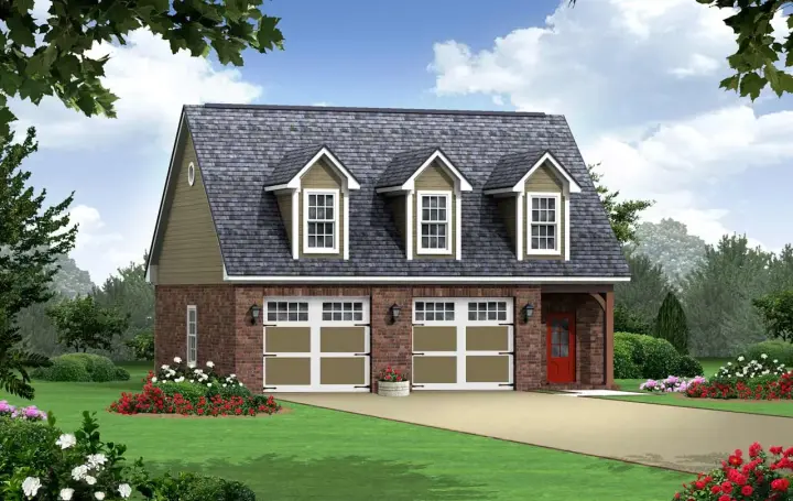 Country house plans 2-316 - front exterior, 979 sq ft, 1 bed, 1 bath house plans | Monster House Plans