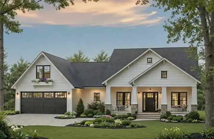 Craftsman house plans 2-321 - front exterior, 1,619 sq ft, 3 bed, 2 bath house plans | Monster House Plans