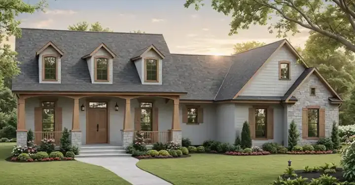 Country house plans 2-331 - front exterior, 2,085 sq ft, 3 bed, 2 bath house plans | Monster House Plans