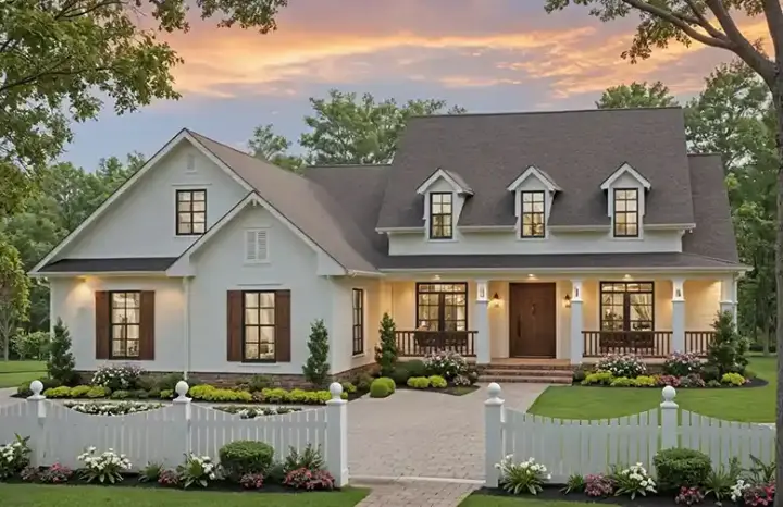 Farmhouse house plans 2-336 - front exterior, 2,410 sq ft, 4 bed, 2 bath house plans | Monster House Plans