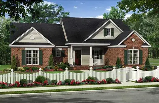 Southern house plans 2-339 - front exterior, 1,354 sq ft, 3 bed, 2 bath house plans | Monster House Plans