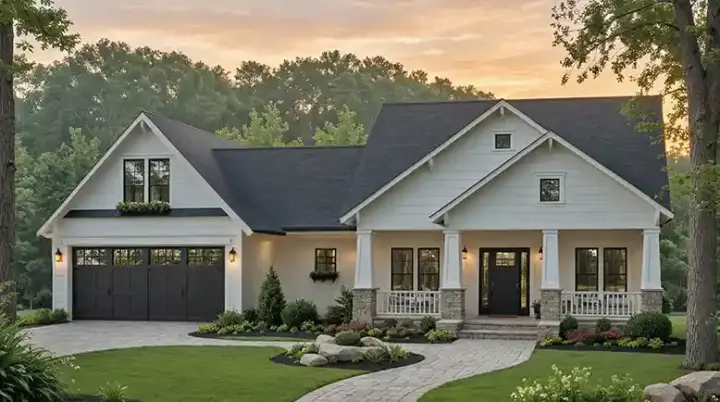Craftsman house plans 2-341 - front exterior, 1,637 sq ft, 3 bed, 2 bath house plans | Monster House Plans