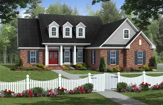 Country house plans 2-345 - front exterior, 1,806 sq ft, 3 bed, 2 bath house plans | Monster House Plans