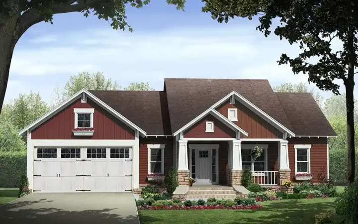 Craftsman house plans 2-347 - front exterior, 1,876 sq ft, 3 bed, 2 bath house plans | Monster House Plans