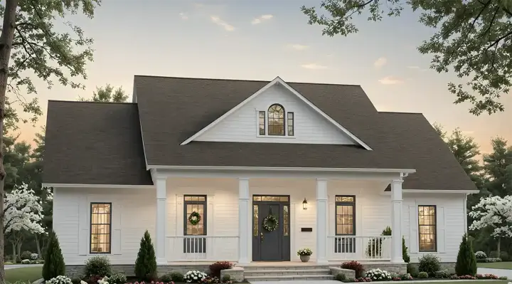 Country house plans 2-349 - front exterior, 1,636 sq ft, 3 bed, 2 bath house plans | Monster House Plans
