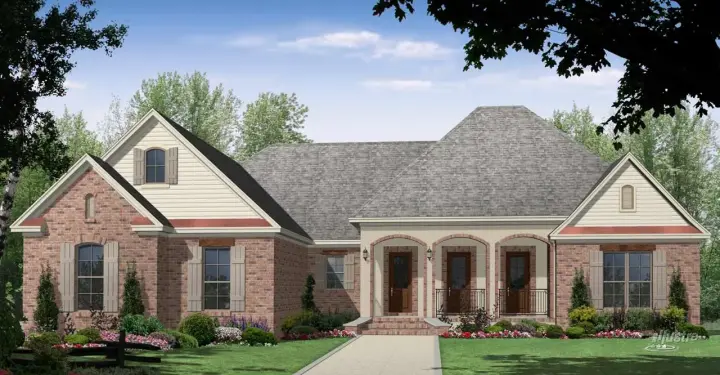 European house plans 2-352 - front exterior, 2,216 sq ft, 3 bed, 2 bath house plans | Monster House Plans