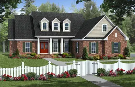 Southern house plans 2-356 - front exterior, 2,203 sq ft, 4 bed, 2 bath house plans | Monster House Plans