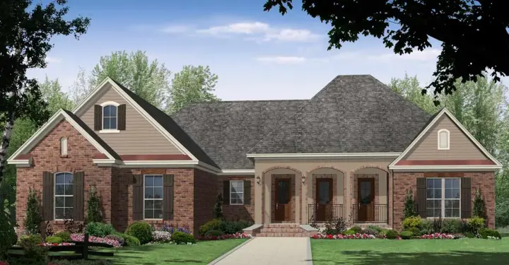 French Country house plans 2-359 - front exterior, 2,216 sq ft, 3 bed, 2 bath house plans | Monster House Plans