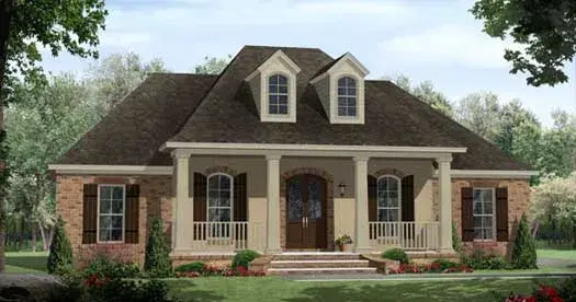 European house plans 2-360 - front exterior, 2,218 sq ft, 4 bed, 2 bath house plans | Monster House Plans