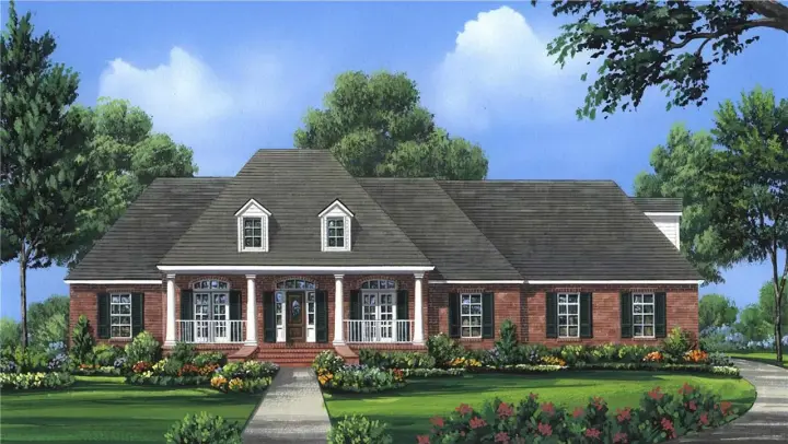 Southern house plans 2-366 - front exterior, 2,724 sq ft, 4 bed, 3 bath house plans | Monster House Plans