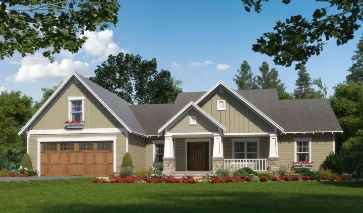 Craftsman house plans 2-373 - front exterior, 2,001 sq ft, 3 bed, 2 bath house plans | Monster House Plans